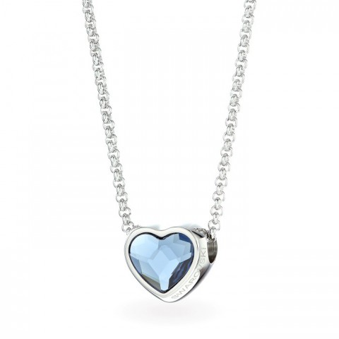 Колие с Кристали Сваровски/Swarovski Heart, Denim Blue